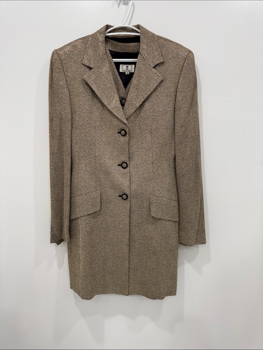 Oliver Made in Italy 2-Piece Blazer & Vest Set Size 44 Beige Black Vintage